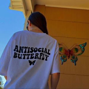 Anti-Social Butterfly Oversized Graphic Tee 🦋